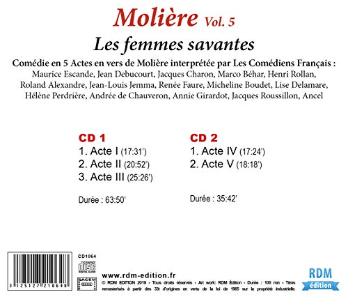 Collection oeuvre lue - Molière - vol. 5 : Les femmes savantes