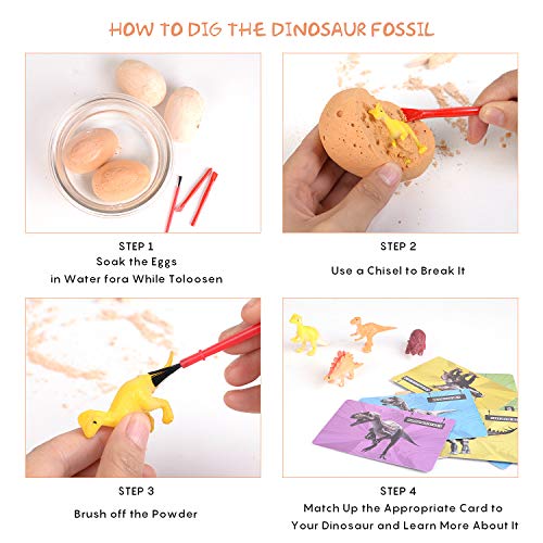 Colmanda Dinosaur Eggs, Huevos de Dinosaurio Minijuegos de Dinosaurios Dinosaurio Realista Juguetes para Arqueología y Niños