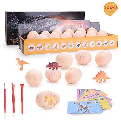 Colmanda Dinosaur Eggs, Huevos de Dinosaurio Minijuegos de Dinosaurios Dinosaurio Realista Juguetes para Arqueología y Niños