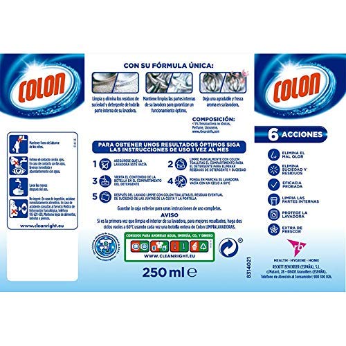 Colon Limpialavadoras - Limpiador lavadora y antiolor - megapack de 3 usos