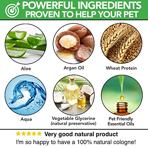 Colonia Para Perros en Espray Completamente Natural / Perfume en Espray Para Perros | Talco Para Bebés | Desodorante, Desenredante y Acondicionador del Pelaje en Espray Para Perros | 250 ml