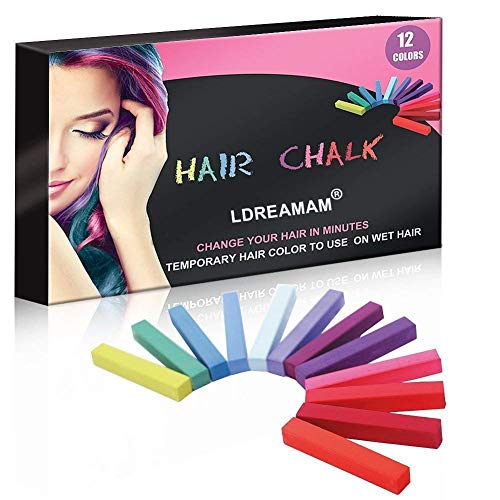 Coloración temporal Cabello, Cabello Tiza, Tinte para el cabello para niños, 12 Colores Temporal Tiza de Pelo dont have Tóxico Lavables Color de Tiza Para Niños DIY Fiesta y Cosplay
