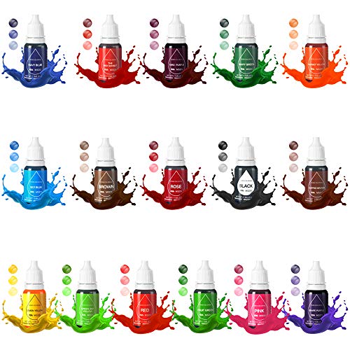 Colorante Alimentario Liquido Food Dye Coloring Set 16x11ml, Alta Concentración Líquido Set Para los Bebidas,Reposteria,Pasteles Alimentoss y Sime Colorear-16 Colores