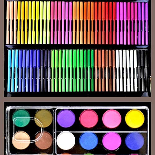 Colorear arte fijado 251pcs / set de herramientas Dibujo Artes niños del color de agua de la pluma líquida Pintura Kits de sistema de la pluma del Doodle y Tableros del garabato (Color: Negro, tamaño: