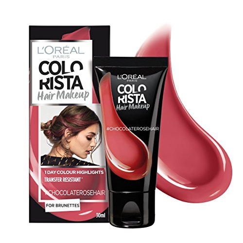 Colorista Hair Makeup Temporal Morena Color de Cabello Tinte, Choc Rose