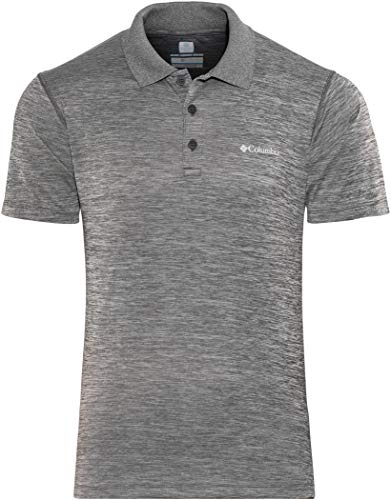 Columbia Zero Rules Polo con Protección Solar 30, Hombre, Gris (Tiburón Heather), M