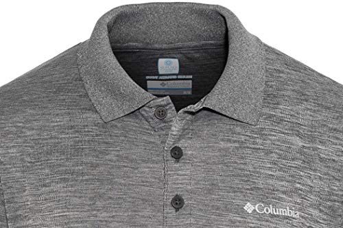 Columbia Zero Rules Polo con Protección Solar 30, Hombre, Gris (Tiburón Heather), M