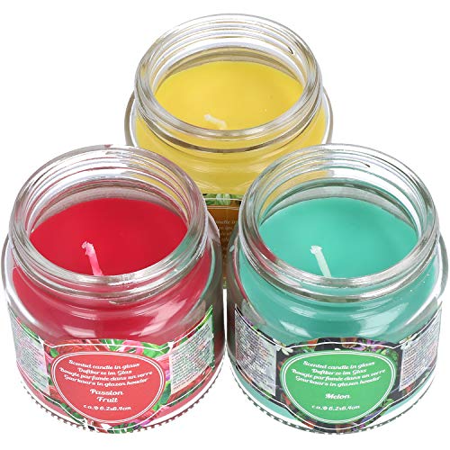 com-four® 6 Velas aromáticas engastadas en Diferentes Aromas, Velas Decorativas en el Vaso. (06-Parte - Velas perfumadas)
