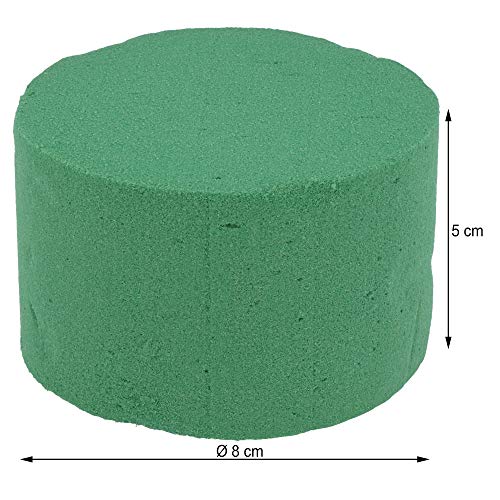 com-four® 8X Esponja en Forma Cilíndrica para Arreglos Florales - Espuma Floral para Flores Frescas - Esponja para Hacer Manualidades (08 Piezas - Cilindro)