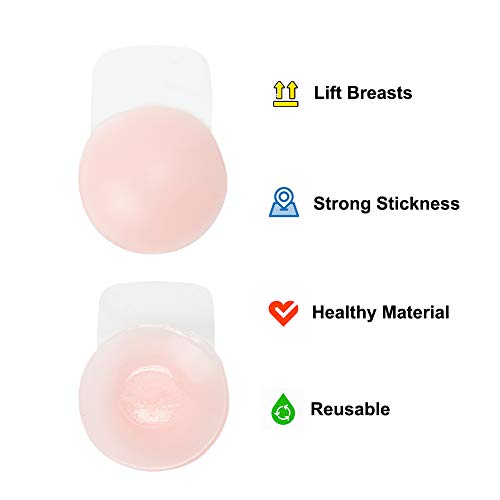 Comfyin Pezonera Push Up para Mujer Sujetador Adhesivo de Silicona sin Espalda Elevación del Pecho