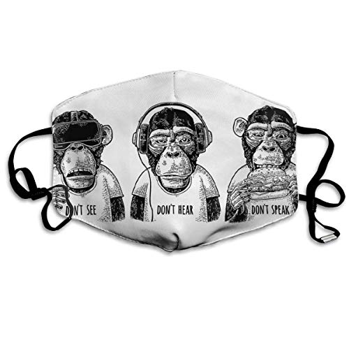 Cómodo, Ajustable, de Tres sabios, Vestido con Headphon-es Realidad Virtual y Letras Decoradas Impresiones faciales Impresas para Mujeres y Hombres