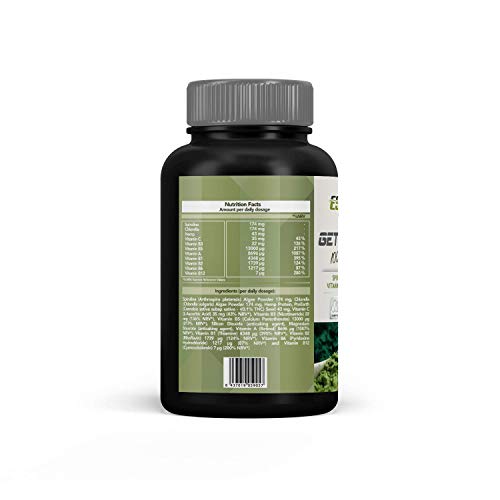 Complejo Multivitamínico Total | Fortalece tus defensas y protege tu Sistema Inmune | Vitamina C, A, B1, B2, B3, B5, B6 y B12 + Espirulina + Chlorella | Aporte eficaz de energía y vitalidad | 60U.