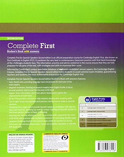 Complete First for Spanish Speakers Student's Book with Answers with CD-ROM Second Edition