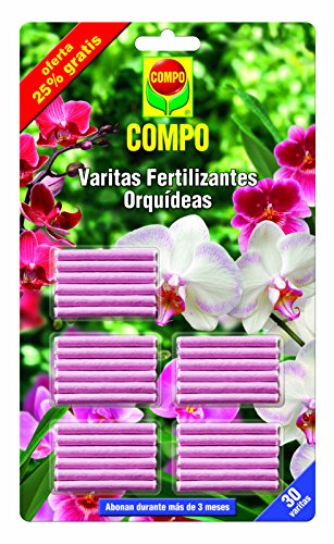 Compo Varitas Fertilizantes para orquídeas, Adecuada duración de hasta 3 Meses, 30 Unidades, 24.3 X 14.4 X 0.5 Cm, 1197802011
