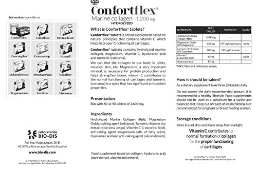 Confortflex® 1200 mg. 60 comprimidos con colágeno, cúrcuma, magnesio, ácido hialurónico y vitamina C.