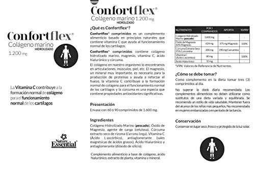 Confortflex® 1200 mg. 60 comprimidos con colágeno, cúrcuma, magnesio, ácido hialurónico y vitamina C.