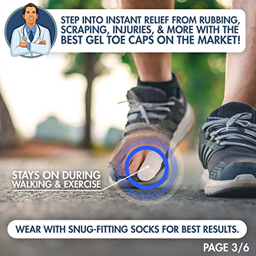 Conjunto de 4 Piezas de Tapones para Dedos en Gel de Dr. Frederick's Original 4 – Previene Callos y Ampollas – Para Hombres y Mujeres