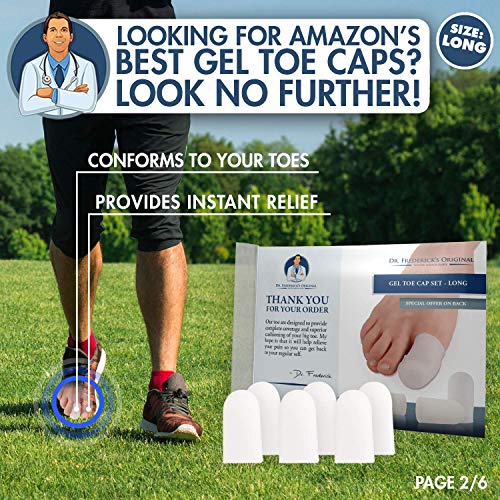 Conjunto de 4 Piezas de Tapones para Dedos en Gel de Dr. Frederick's Original 4 – Previene Callos y Ampollas – Para Hombres y Mujeres