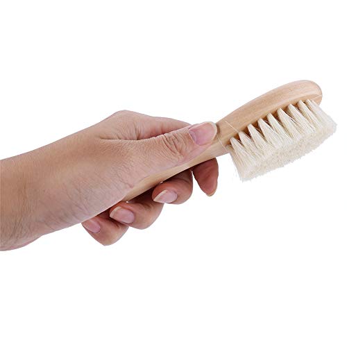 Conjunto de cepillo y peine para el cabello del bebé Cepillo para el cabello de madera natural con cerdas suaves de cabra Peine de aseo para masaje de cabeza infantil
