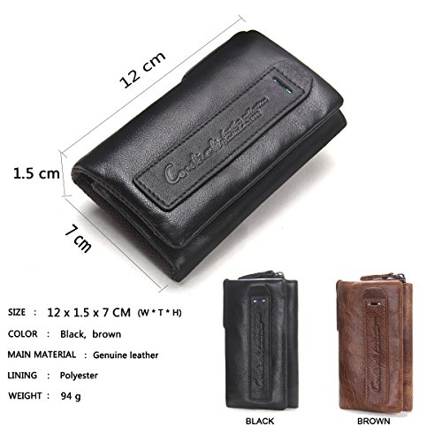 Contactos - Cartera de cuero genuino para mujer, Negro (Negro) - unknown