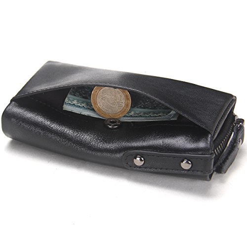 Contactos - Cartera de cuero genuino para mujer, Negro (Negro) - unknown