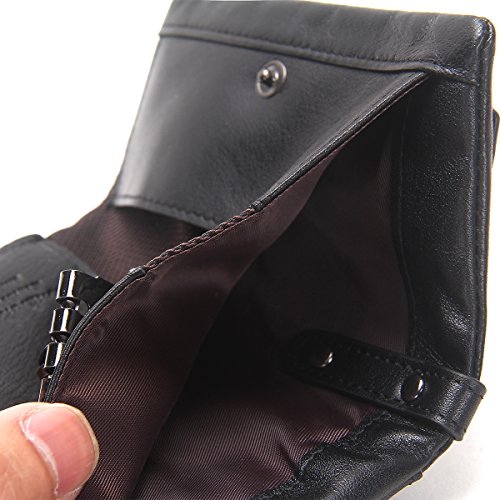 Contactos - Cartera de cuero genuino para mujer, Negro (Negro) - unknown