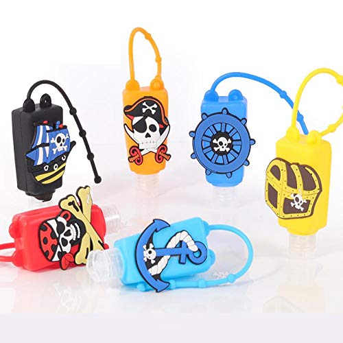 Contenedor Desinfectante Niños,Botellas De Viaje para Desinfectante Manos,Botellas De Viaje Llavero,Contenedor Desinfectante para Manos,Botes Rellenables 6pcs