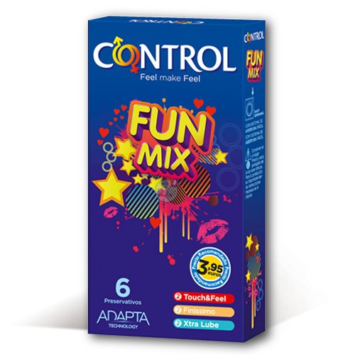Control Fun Mix Preservativos -Paquete de 6 preservativos variados