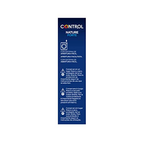 Control Preservativos Nature Forte - Caja de condones, gama placer natural, mayor grosor, lubricados, perfecta adaptabilidad, sexo seguro, 12 unidades