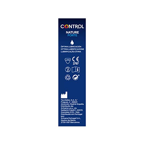 Control Preservativos Nature Forte - Caja de condones, gama placer natural, mayor grosor, lubricados, perfecta adaptabilidad, sexo seguro, 12 unidades