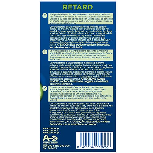 Control Retard Preservativos - 12 Unidades