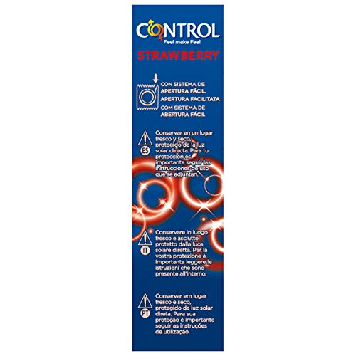 Control Spike Preservativos - Paquete de 12 condones aroma a fresa y color rojo
