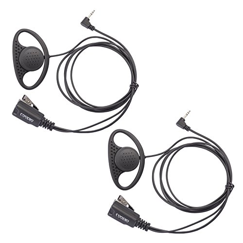 COODIO 2 x Motorola TLKR Radio Auriculares 1 Pin Forma D Micro-Auricular Micrófono Policía Microfono Seguridad y Bodyguard para Motorola TLKR Walkie Talkies Transceptor