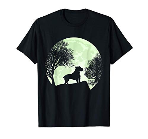 Cool Halloween Pitbull Under Moon Dog Costume Camiseta