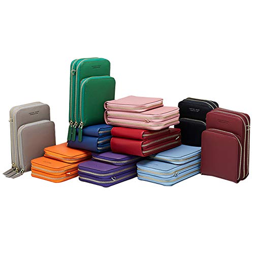 Coopay - Bolsa de hombro para mujer, 3 cremalleras, universal, Negro