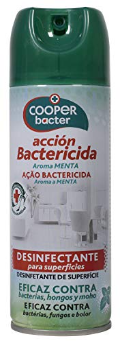 Cooper BACTER| Aerosol Bactericida| Desinfectante para Superficies | Eficaz contra Bacterias, Hongos y Moho | Aroma Menta | Contenido: 200 ml