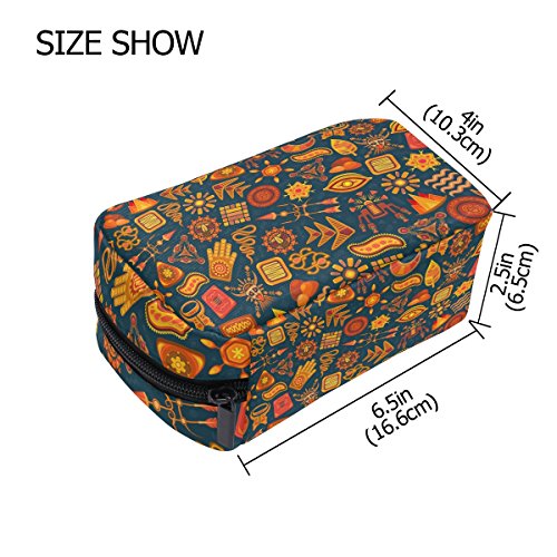COOSUN - Bolsa de maquillaje étnica tribal para mujer