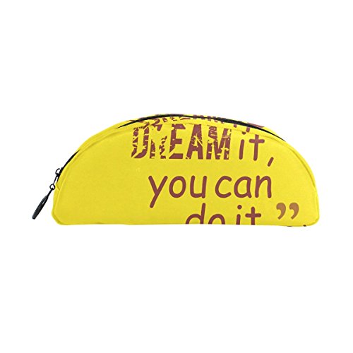 COOSUN If You Can Dream It Do Estuche Semicircular Estuche de Papelería Bolso de Bolígrafo Soporte Estuche de Maquillaje Bolsa de Cosméticos para Mujeres Niñas