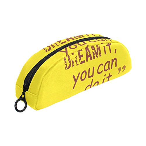COOSUN If You Can Dream It Do Estuche Semicircular Estuche de Papelería Bolso de Bolígrafo Soporte Estuche de Maquillaje Bolsa de Cosméticos para Mujeres Niñas