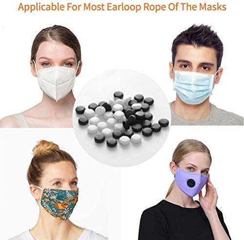 Cord Locks - Tope de cuerda de silicona para ajustador de banda elástica, antideslizante, cierre de cordón ajustable, 100 unidades (blanco)