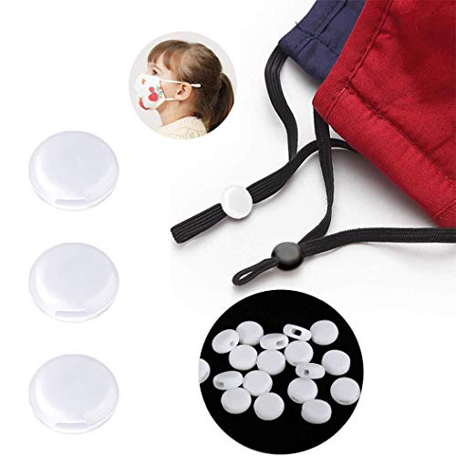 Cord Locks - Tope de cuerda de silicona para ajustador de banda elástica, antideslizante, cierre de cordón ajustable, 100 unidades (blanco)