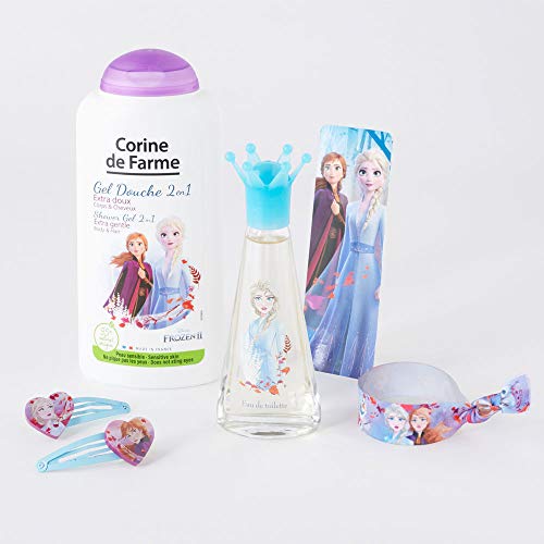 Corine de Farme | Reina de las Nieves, caja de regalo | Perfume infantil | Gel de ducha infantil | Pasador de niña | Pulsera infantil | Fabricación francesa