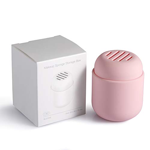 CORNERIA Caja para Beauty Blender - Estuche de viaje Beauty Sponge Blender, Estuche de esponja de silicona reutilizable y lavable (Polvo)