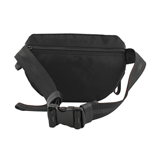 Coronel Tapiocca, Riñonera deportiva hombre Negra Nylon, 25x14x8 cm