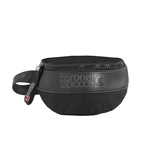 Coronel Tapiocca, Riñonera deportiva hombre Negra Nylon, 25x14x8 cm