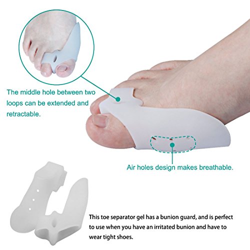 Corrector de juanetes y Kit de alivio de juanetes para tratar el dolor en Hallux Valgus – almohadillas de juanetes, férula de bici, botie, protector, protector para hombres y mujeres