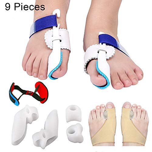 Corrector de juanetes y Kit de alivio de juanetes para tratar el dolor en Hallux Valgus – almohadillas de juanetes, férula de bici, botie, protector, protector para hombres y mujeres