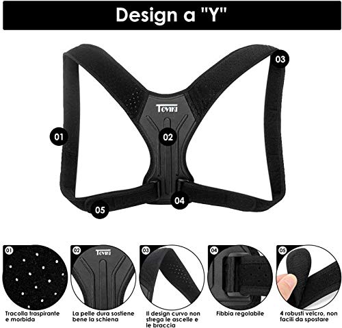 Corrector de Postura Espalda Soporte Transpirable Postural Ajustable Alivia el Dolor de Espalda en el Cuello y los Hombros para Hombre y Mujer