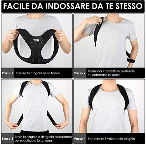 Corrector de Postura Espalda Soporte Transpirable Postural Ajustable Alivia el Dolor de Espalda en el Cuello y los Hombros para Hombre y Mujer