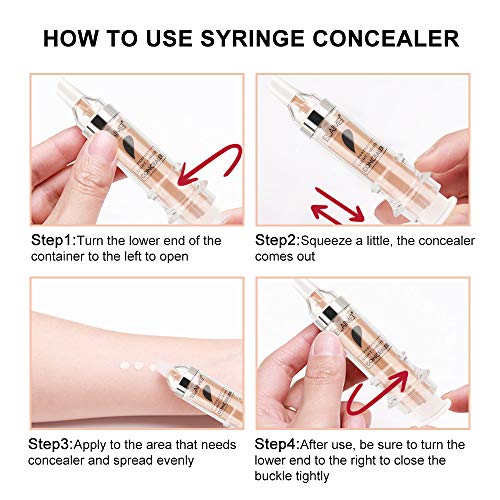 Corrector LíQuido, Corrector De Cobertura Total, Kit De Maquillaje Corrector De Base LíQuida Cremosa Impecable Mate Suave Para Rostro, Ojos, CíRculos Oscuros, Manchas, Acné, Cicatriz (Natural)